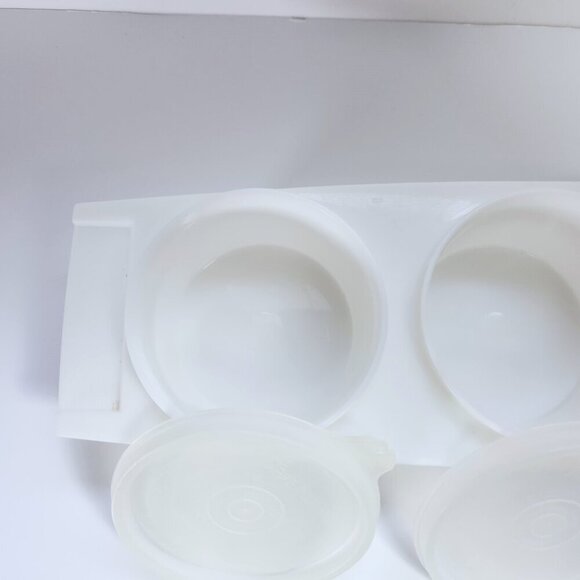 Tupperware Condiment Relish Caddy Container #732 White with Lids Vintage - Picture 3 of 8